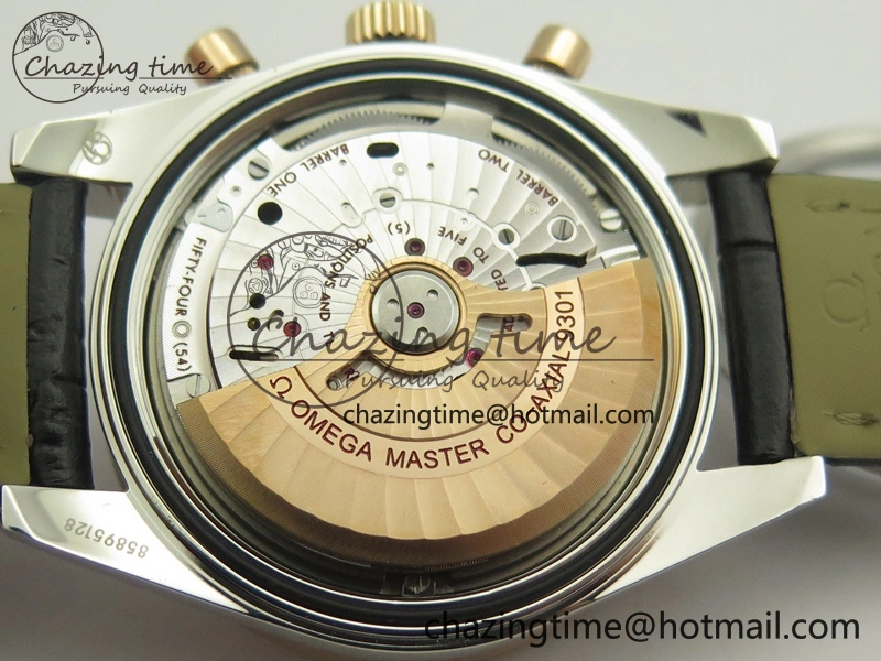 Speedmaster ’57 Co-Axial SS RG OMF 1:1 Best Edition Black Dial On Leather Strap A9300 (Free Leather Strap) ComfortFit 8067