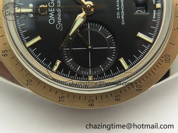 Speedmaster ’57 Co-Axial SS RG OMF 1:1 Best Edition Black Dial On SS RG Bracelet A9300 (Free Leather Strap) SmartChoice 8071