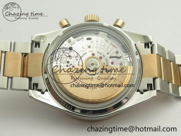 Speedmaster ’57 Co-Axial SS RG OMF 1:1 Best Edition Black Dial On SS RG Bracelet A9300 (Free Leather Strap) SmartChoice 8071