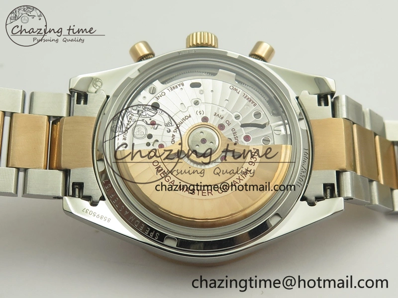 Speedmaster ’57 Co-Axial SS RG OMF 1:1 Best Edition Black Dial On SS RG Bracelet A9300 (Free Leather Strap) SmartChoice 8071