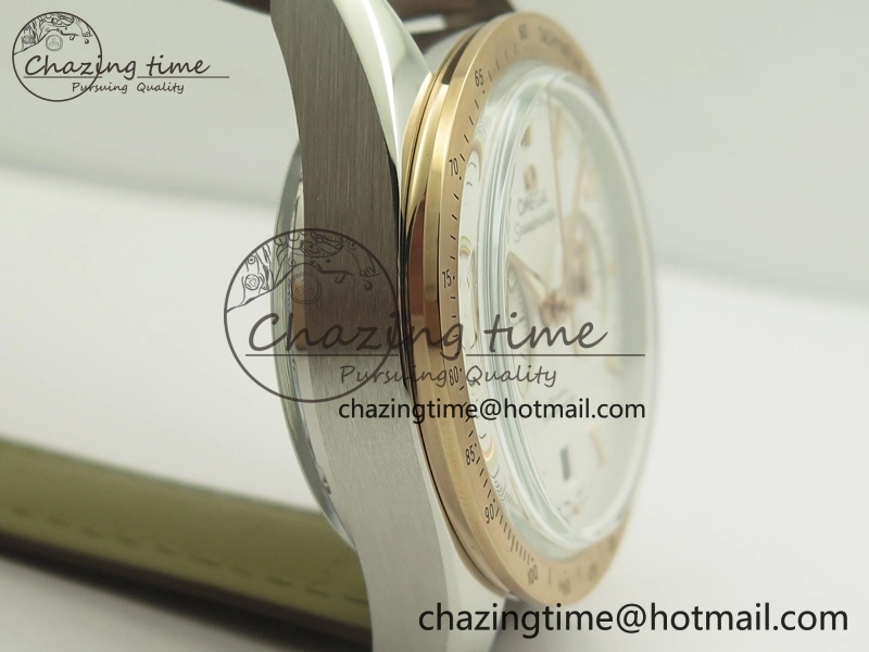 Speedmaster ’57 Co-Axial SS RG OMF 1:1 Best Edition White Dial On Leather Strap A9300 (Free Leather Strap) TopPick 8072