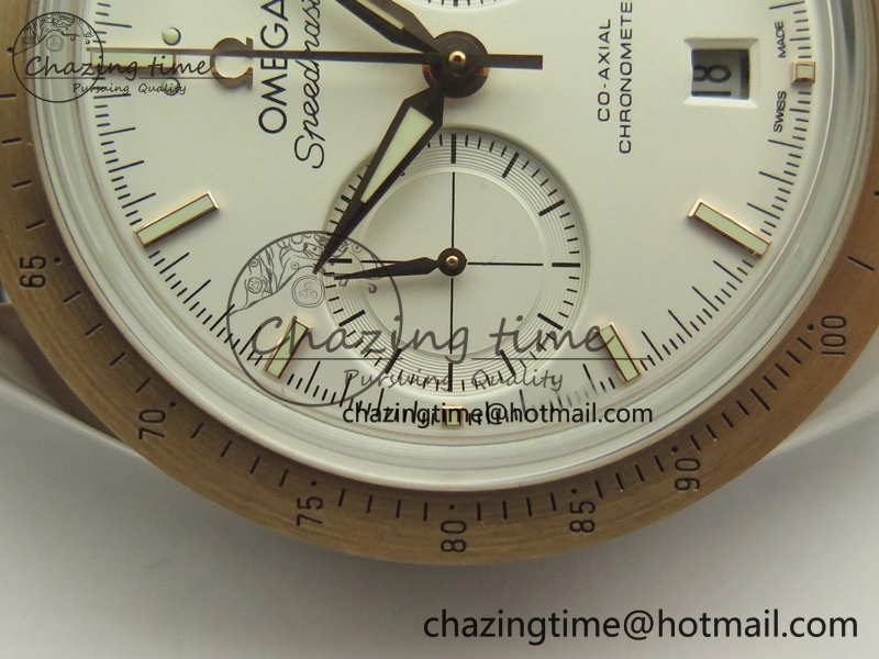 Speedmaster ’57 Co-Axial SS RG OMF 1:1 Best Edition White Dial On Leather Strap A9300 (Free Leather Strap) TopPick 8072