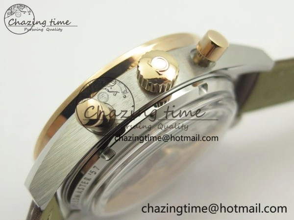 Speedmaster ’57 Co-Axial SS RG OMF 1:1 Best Edition White Dial On Leather Strap A9300 (Free Leather Strap) TopPick 8072