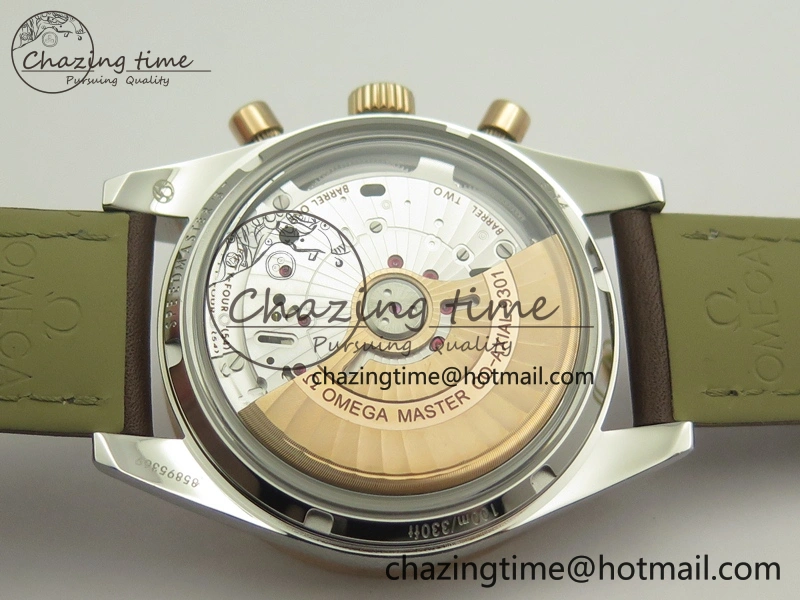 Speedmaster ’57 Co-Axial SS RG OMF 1:1 Best Edition White Dial On Leather Strap A9300 (Free Leather Strap) TopPick 8072