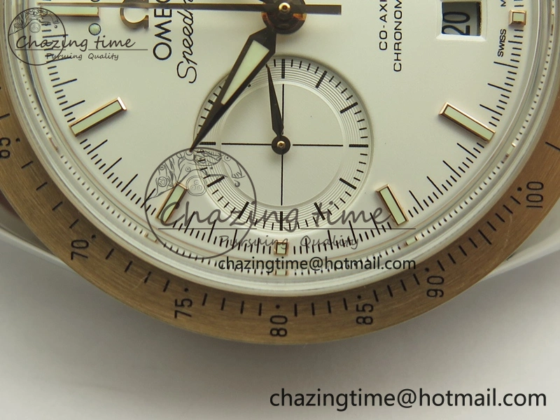 Speedmaster ’57 Co-Axial SS RG OMF 1:1 Best Edition White Dial On SS RG Bracelet A9300 (Free Leather Strap) HighQuality 8074
