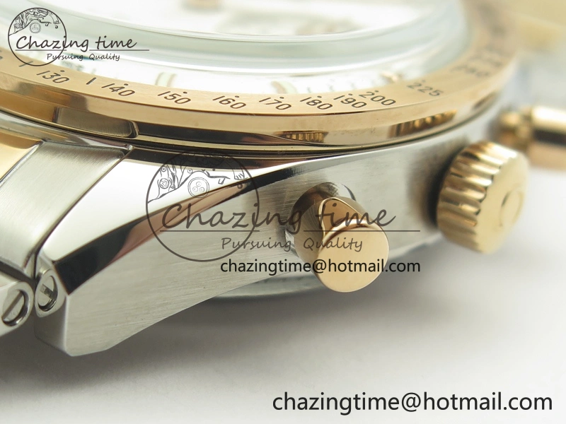 Speedmaster ’57 Co-Axial SS RG OMF 1:1 Best Edition White Dial On SS RG Bracelet A9300 (Free Leather Strap) HighQuality 8074