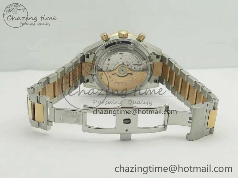 Speedmaster ’57 Co-Axial SS RG OMF 1:1 Best Edition White Dial On SS RG Bracelet A9300 (Free Leather Strap) HighQuality 8074