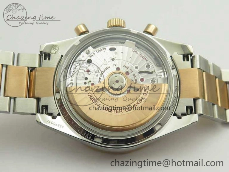 Speedmaster ’57 Co-Axial SS RG OMF 1:1 Best Edition White Dial On SS RG Bracelet A9300 (Free Leather Strap) HighQuality 8074
