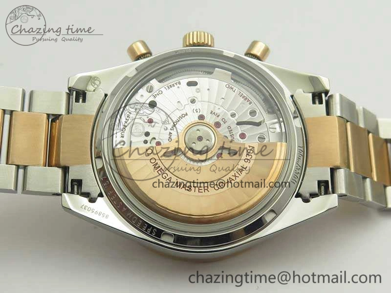 Speedmaster ’57 Co-Axial SS RG OMF 1:1 Best Edition White Dial On SS RG Bracelet A9300 (Free Leather Strap) HighQuality 8074