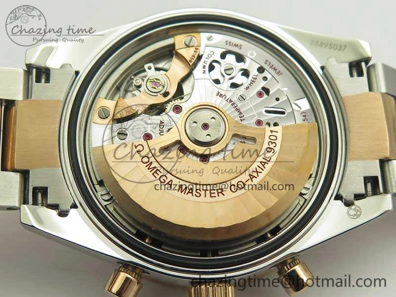 Speedmaster ’57 Co-Axial SS RG OMF 1:1 Best Edition White Dial On SS RG Bracelet A9300 (Free Leather Strap) HighQuality 8074