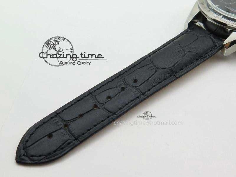 Effortless Speedmaster ’57 SS Chrono AXF Best Edition Black Dial On Black Leather Strap A 8285
