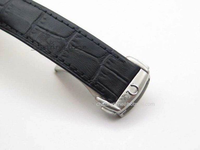 Effortless Speedmaster ’57 SS Chrono AXF Best Edition Black Dial On Black Leather Strap A 8285