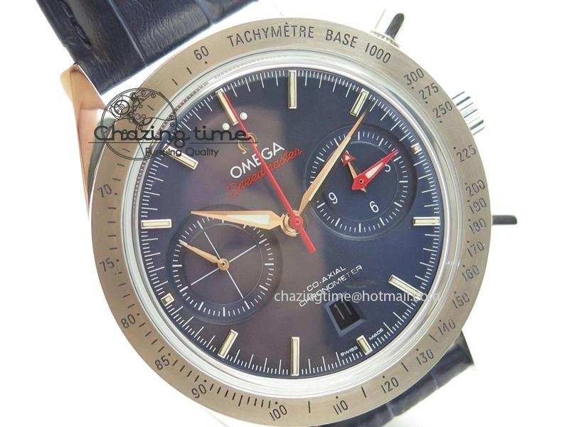 Speedmaster ’57 SS Chrono AXF Best Edition Blue Dial on Blue Leather Strap A SportInspired 8279