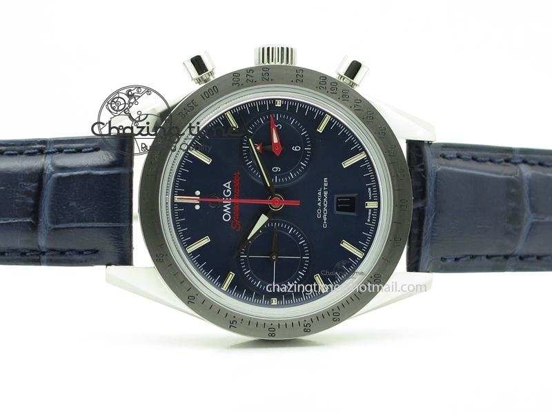 Speedmaster ’57 SS Chrono AXF Best Edition Blue Dial on Blue Leather Strap A SportInspired 8279
