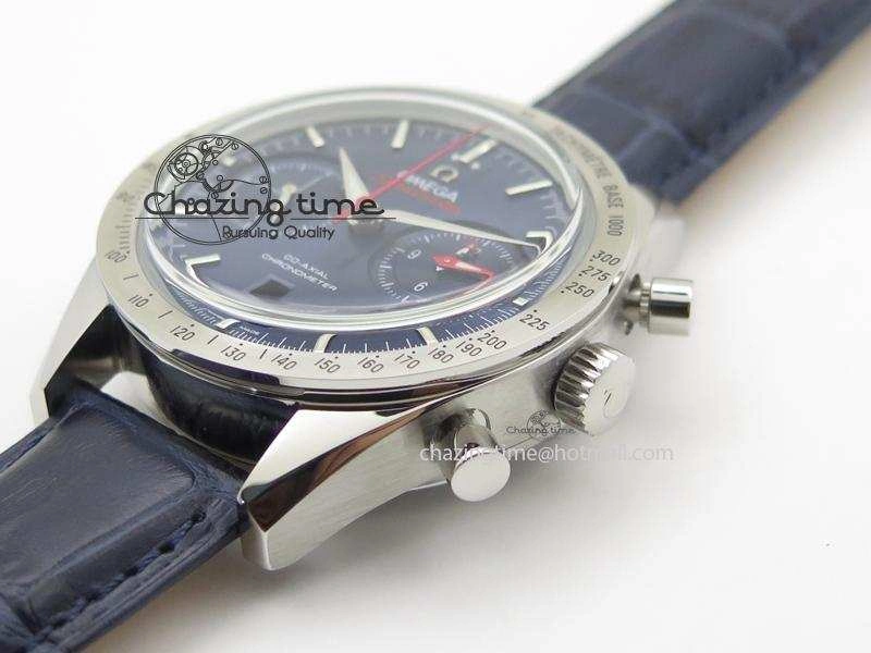 Speedmaster ’57 SS Chrono AXF Best Edition Blue Dial on Blue Leather Strap A SportInspired 8279