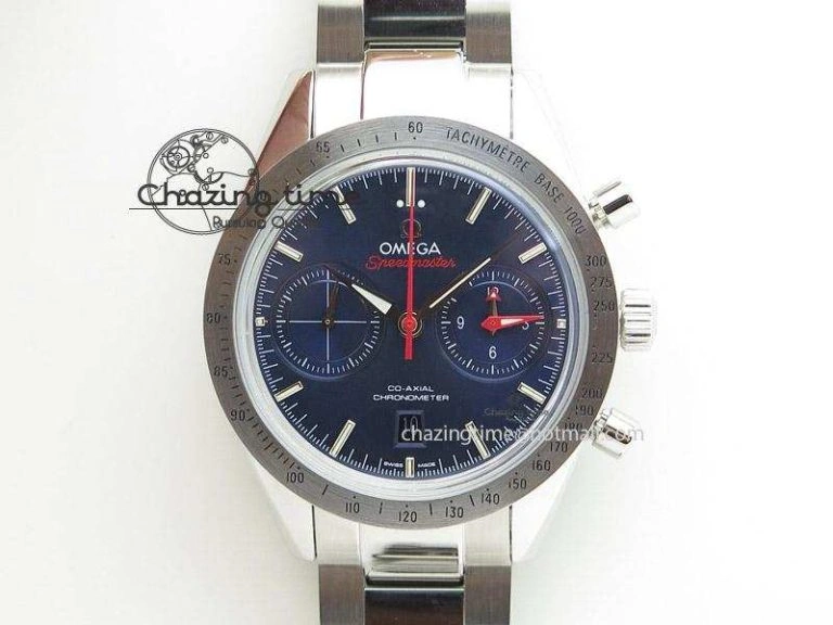 Flexible Speedmaster ’57 SS Chrono AXF Best Edition Blue Dial on SS Bracelet A7750 (Free Leather Strap) 8281
