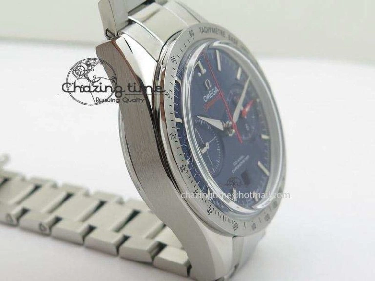 Flexible Speedmaster ’57 SS Chrono AXF Best Edition Blue Dial on SS Bracelet A7750 (Free Leather Strap) 8281