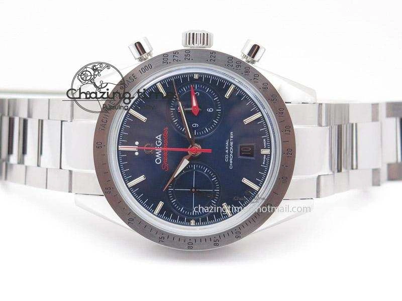 Flexible Speedmaster ’57 SS Chrono AXF Best Edition Blue Dial on SS Bracelet A7750 (Free Leather Strap) 8281