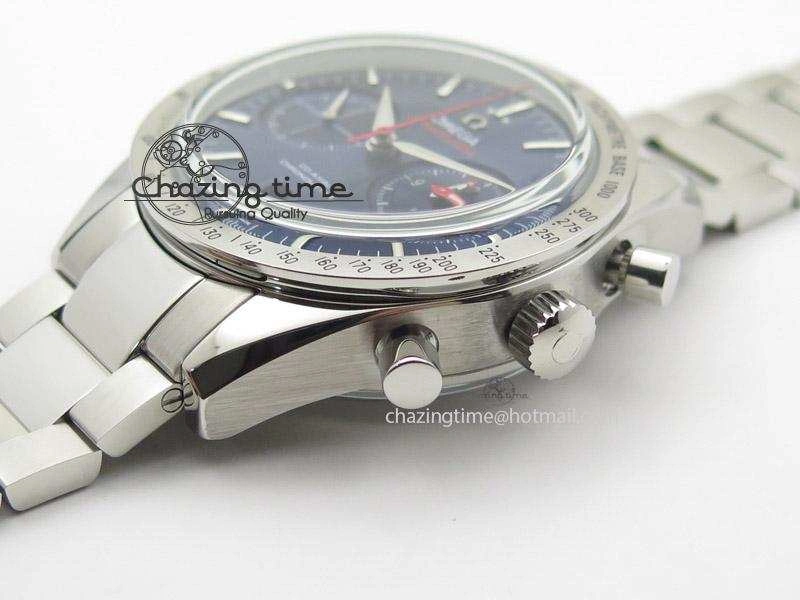 Flexible Speedmaster ’57 SS Chrono AXF Best Edition Blue Dial on SS Bracelet A7750 (Free Leather Strap) 8281