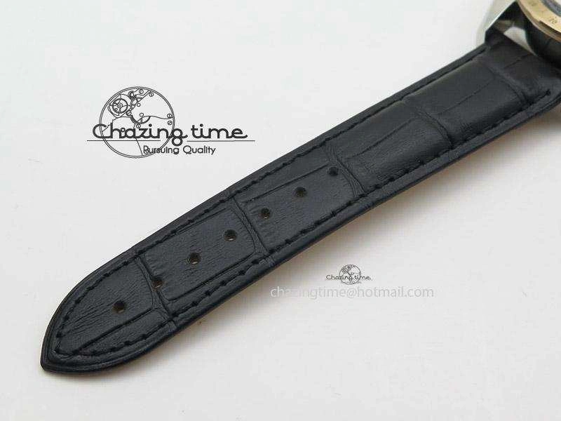 Speedmaster ’57 SS Chrono AXF Best Edition RG Bezel Black Dial on Black Leather Strap A Comfortable 8283