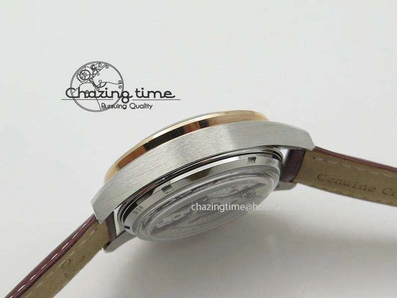 Speedmaster ’57 SS Chrono AXF Best Edition RG Bezel Black Dial on Brown Leather Strap A Timeless 8282