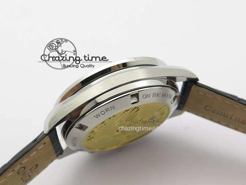 Speedmaster Apollo 11 On Black Leather Strap Manual Winding Chrono Movement Lightweight 8224
