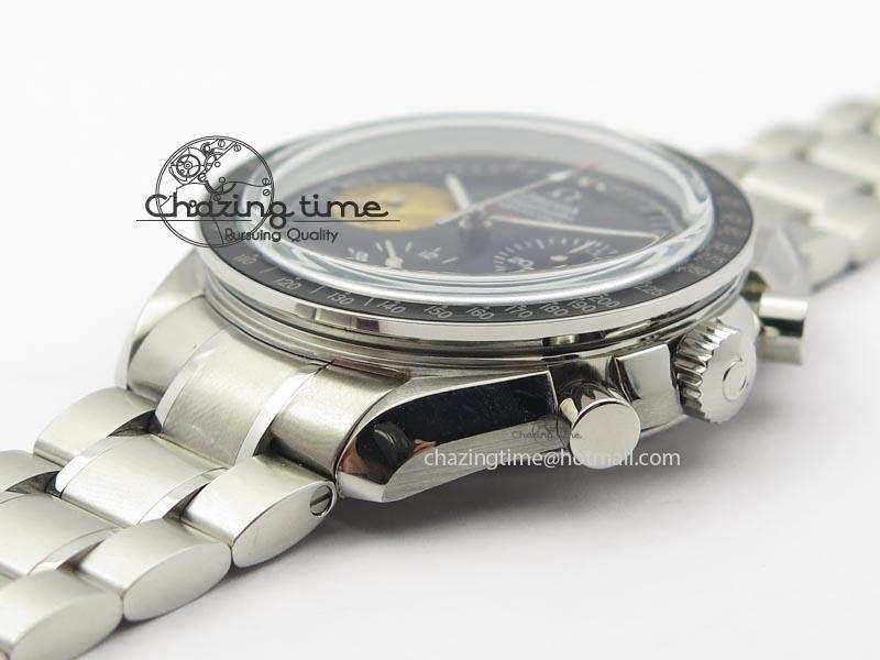 HighQuality Speedmaster Apollo 11 On SS Bracelet Manual Winding Chrono Movement 8225