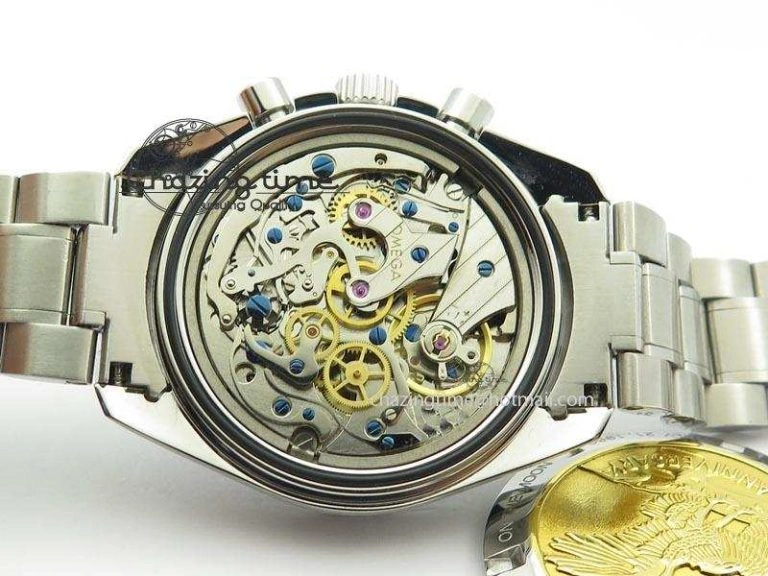 HighQuality Speedmaster Apollo 11 On SS Bracelet Manual Winding Chrono Movement 8225