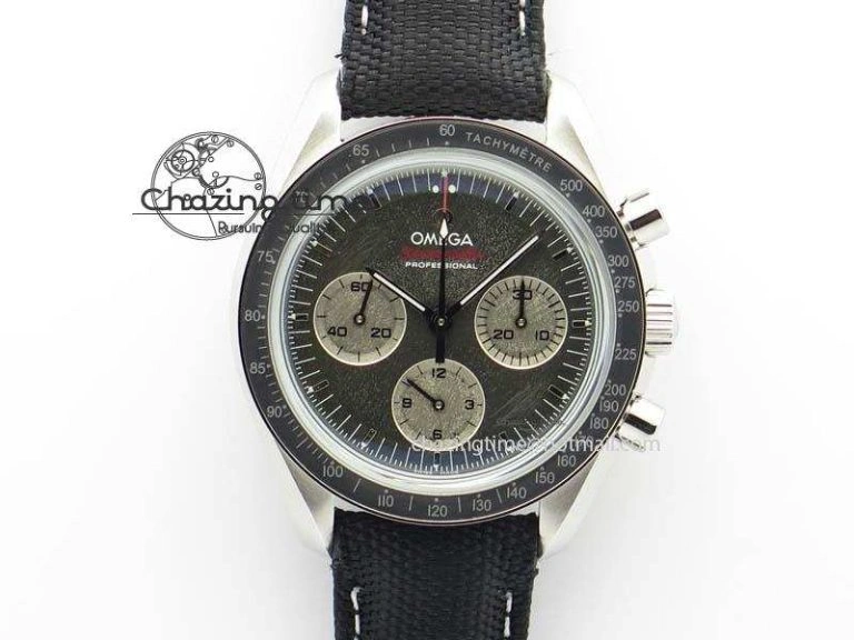 TopPick Speedmaster Apollo XVII Gray Dial On Black Nylon Strap Manual Winding Chrono Movement 8208