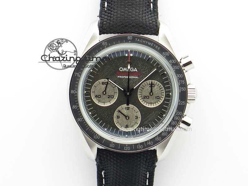 TopPick Speedmaster Apollo XVII Gray Dial On Black Nylon Strap Manual Winding Chrono Movement 8208