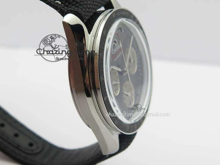 TopPick Speedmaster Apollo XVII Gray Dial On Black Nylon Strap Manual Winding Chrono Movement 8208