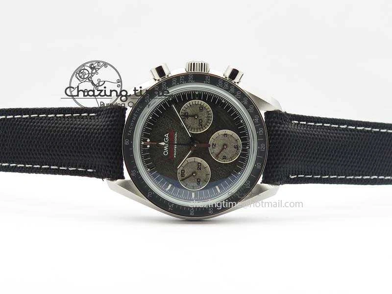 TopPick Speedmaster Apollo XVII Gray Dial On Black Nylon Strap Manual Winding Chrono Movement 8208
