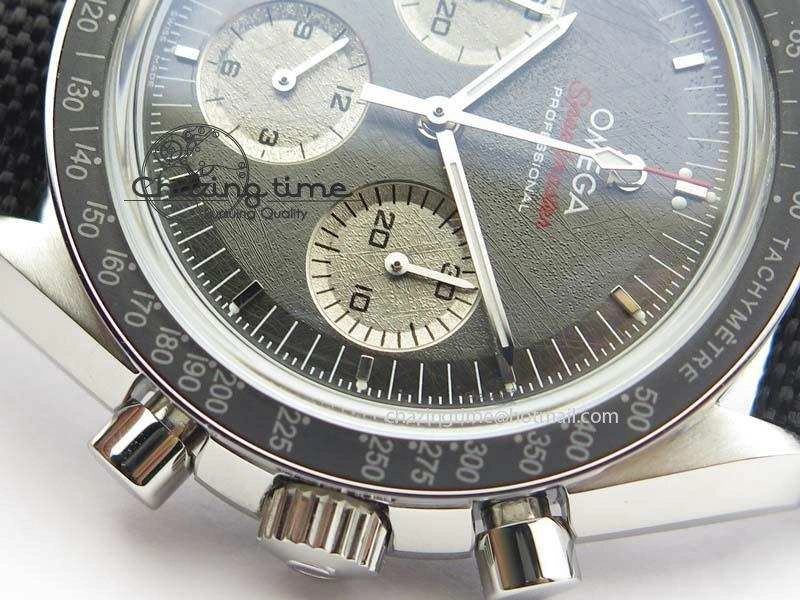 TopPick Speedmaster Apollo XVII Gray Dial On Black Nylon Strap Manual Winding Chrono Movement 8208