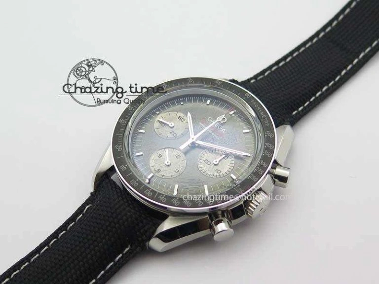 TopPick Speedmaster Apollo XVII Gray Dial On Black Nylon Strap Manual Winding Chrono Movement 8208