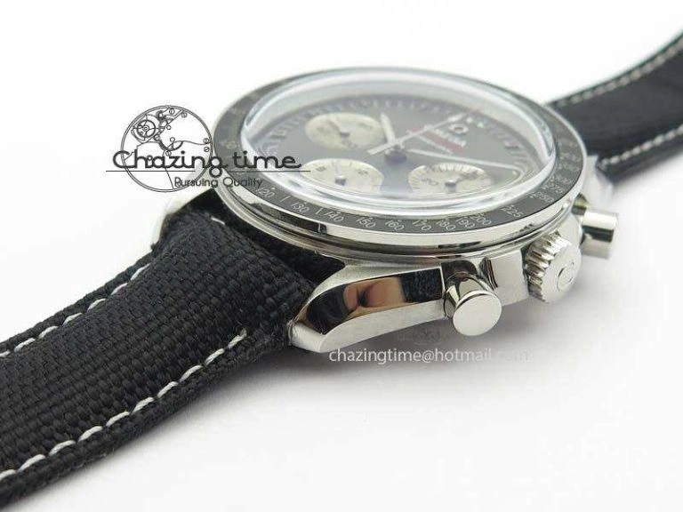 TopPick Speedmaster Apollo XVII Gray Dial On Black Nylon Strap Manual Winding Chrono Movement 8208