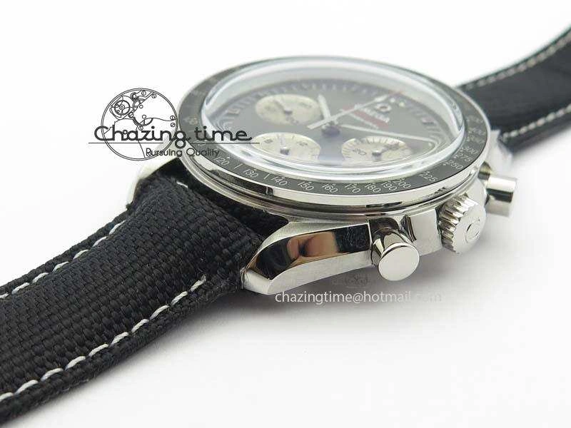 TopPick Speedmaster Apollo XVII Gray Dial On Black Nylon Strap Manual Winding Chrono Movement 8208
