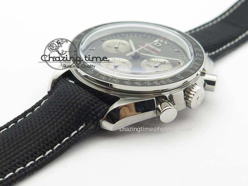 TopPick Speedmaster Apollo XVII Gray Dial On Black Nylon Strap Manual Winding Chrono Movement 8208