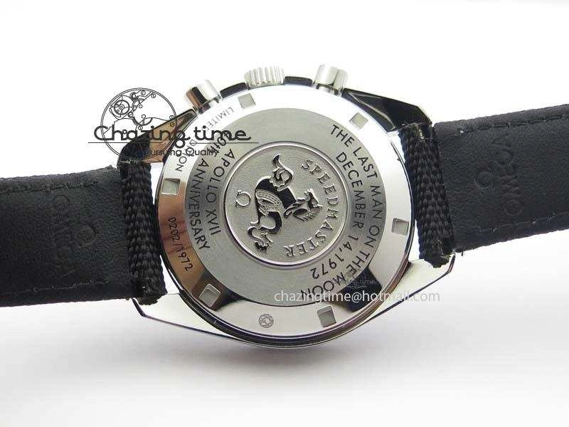 TopPick Speedmaster Apollo XVII Gray Dial On Black Nylon Strap Manual Winding Chrono Movement 8208