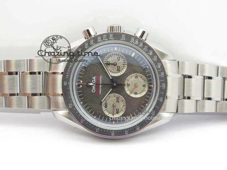 Speedmaster Apollo XVII Gray Dial On SS Bracelet Manual Winding Chrono Movement QuickDry 8223