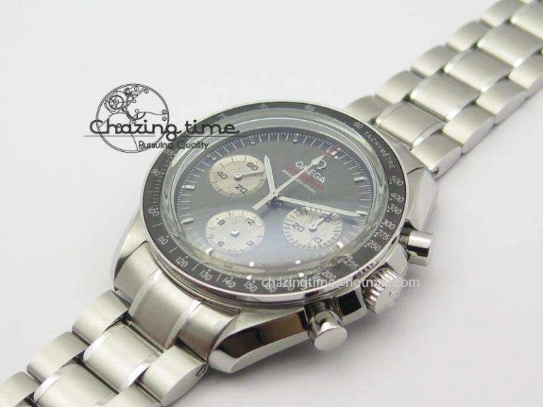 Speedmaster Apollo XVII Gray Dial On SS Bracelet Manual Winding Chrono Movement QuickDry 8223