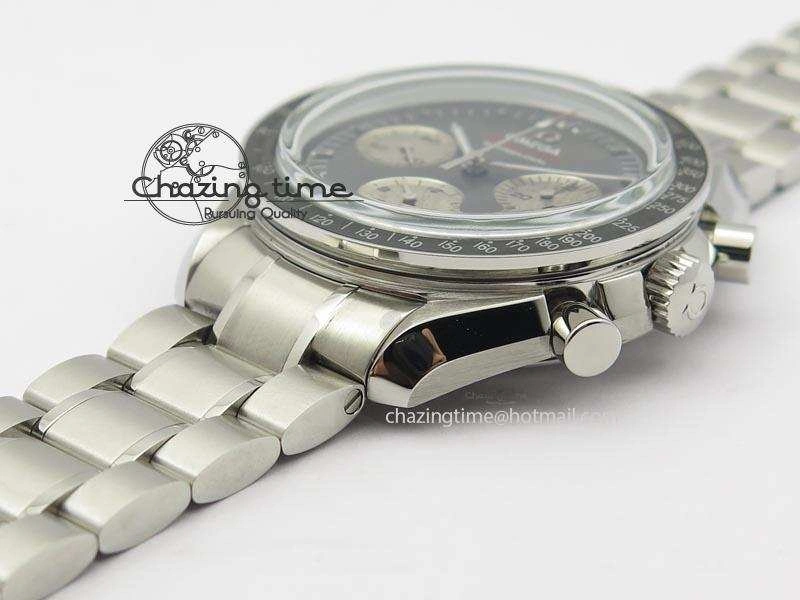 Speedmaster Apollo XVII Gray Dial On SS Bracelet Manual Winding Chrono Movement QuickDry 8223
