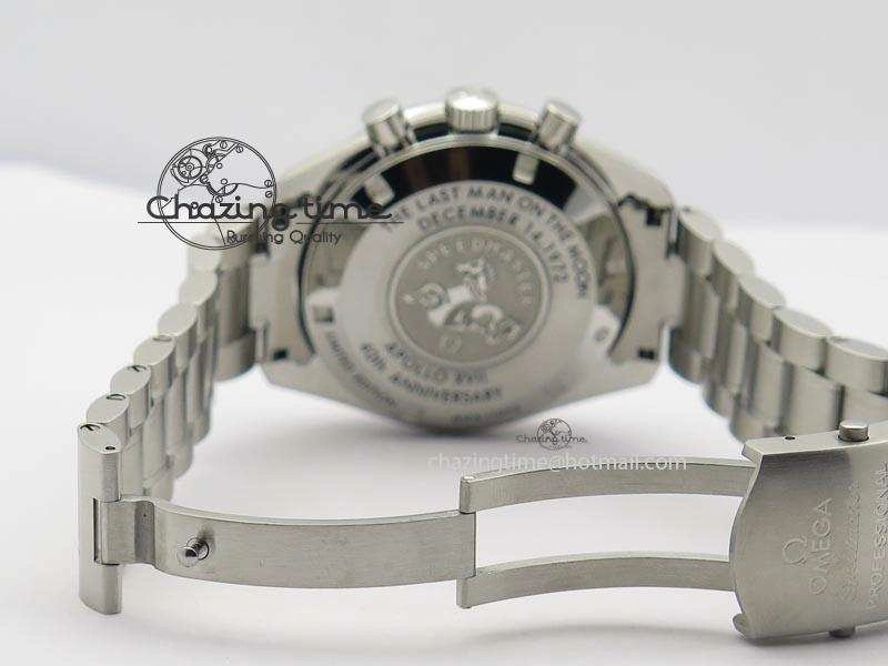 Speedmaster Apollo XVII Gray Dial On SS Bracelet Manual Winding Chrono Movement QuickDry 8223
