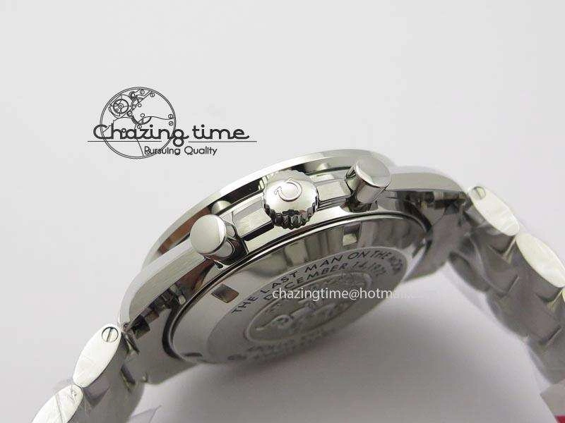 Speedmaster Apollo XVII Gray Dial On SS Bracelet Manual Winding Chrono Movement QuickDry 8223