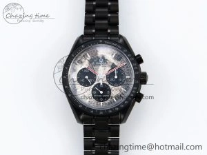 Speedmaster Black Benom PVD Moon RMF Best Edition on PVD Bracelet Lemania HW Minimalist 7727
