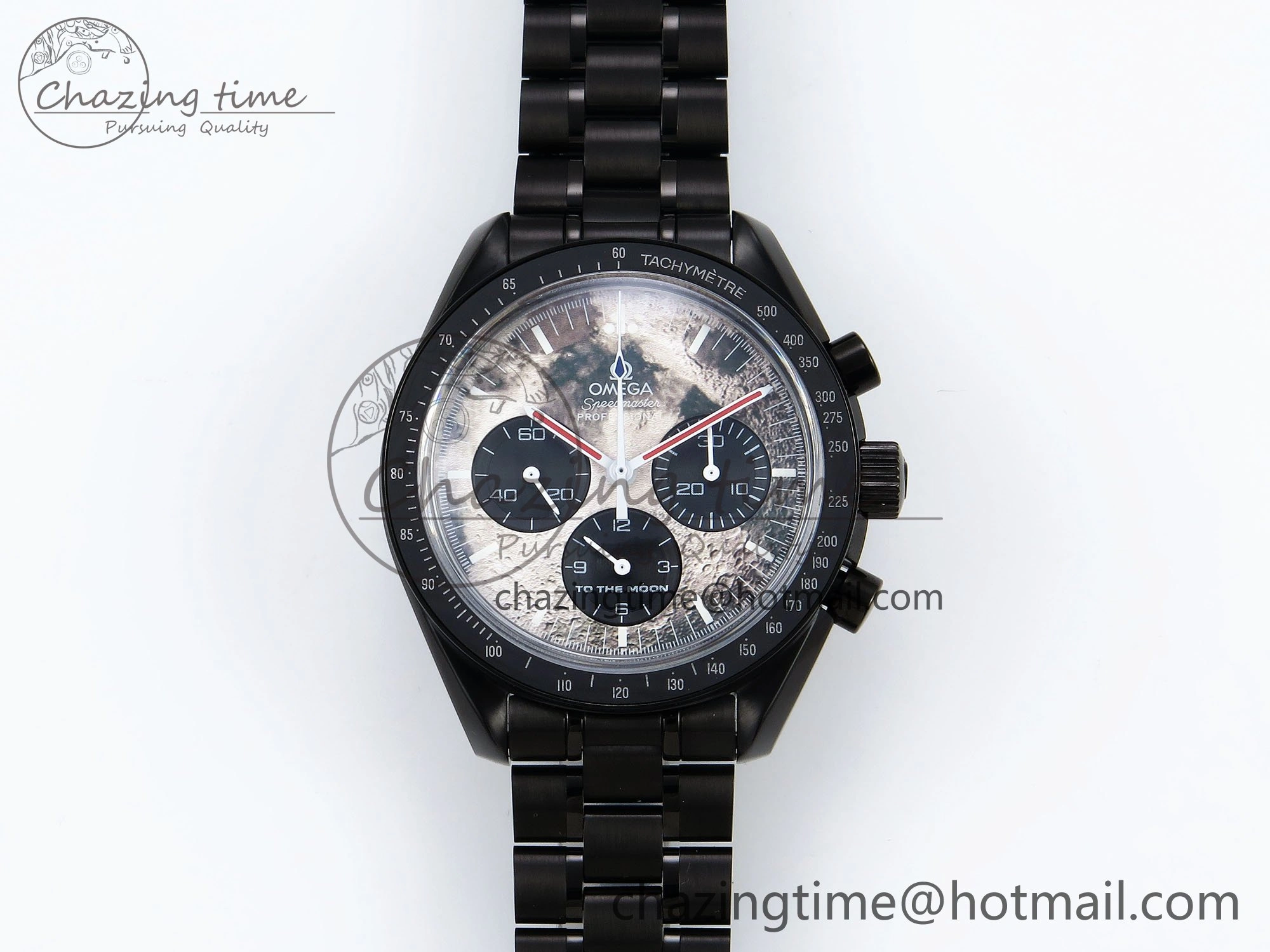 Speedmaster Black Benom PVD Moon RMF Best Edition on PVD Bracelet Lemania HW Minimalist 7727