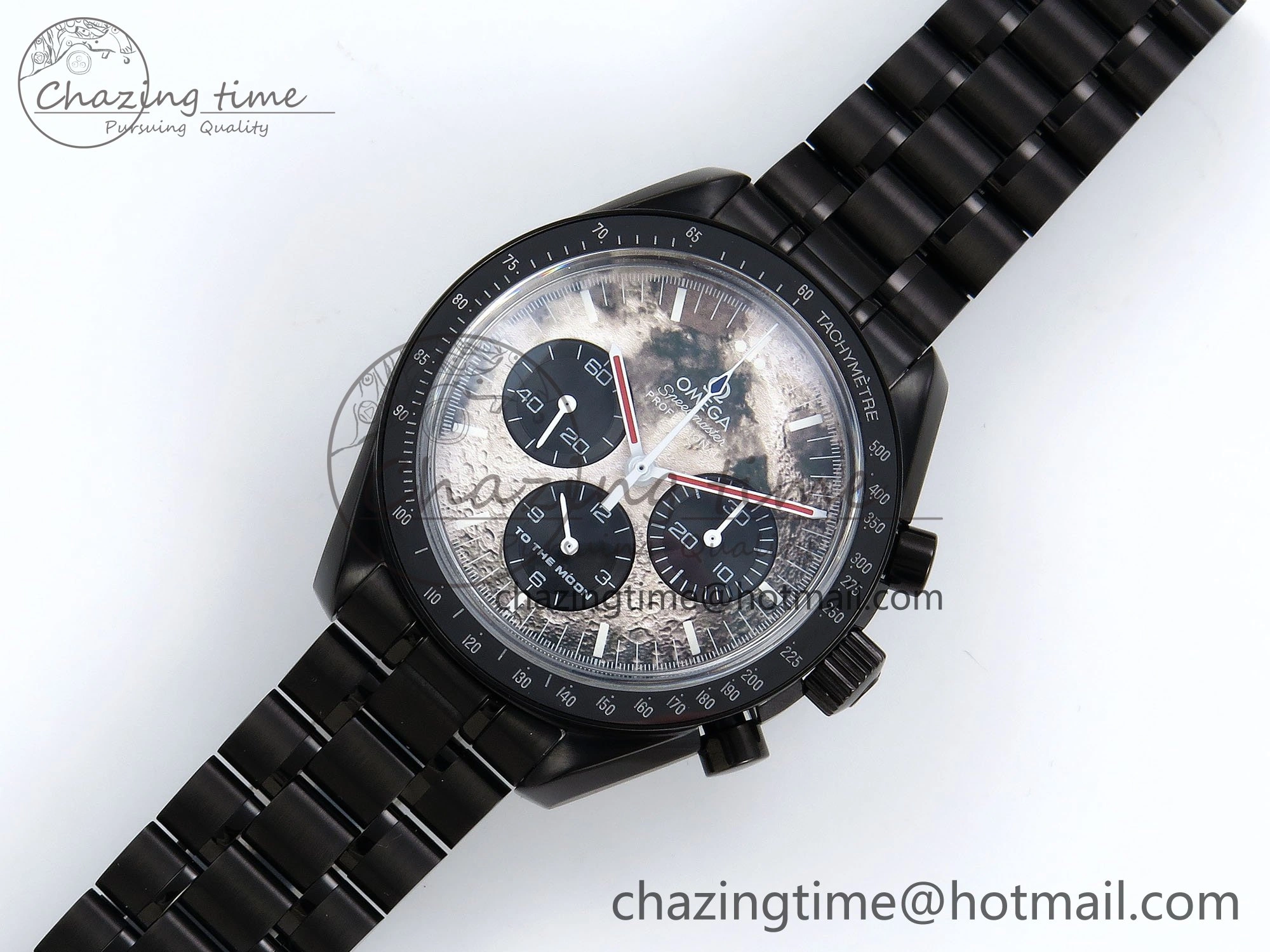 Speedmaster Black Benom PVD Moon RMF Best Edition on PVD Bracelet Lemania HW Minimalist 7727