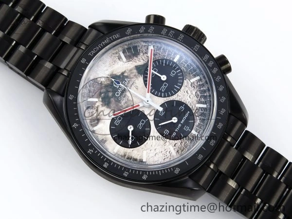 Speedmaster Black Benom PVD Moon RMF Best Edition on PVD Bracelet Lemania HW Minimalist 7727