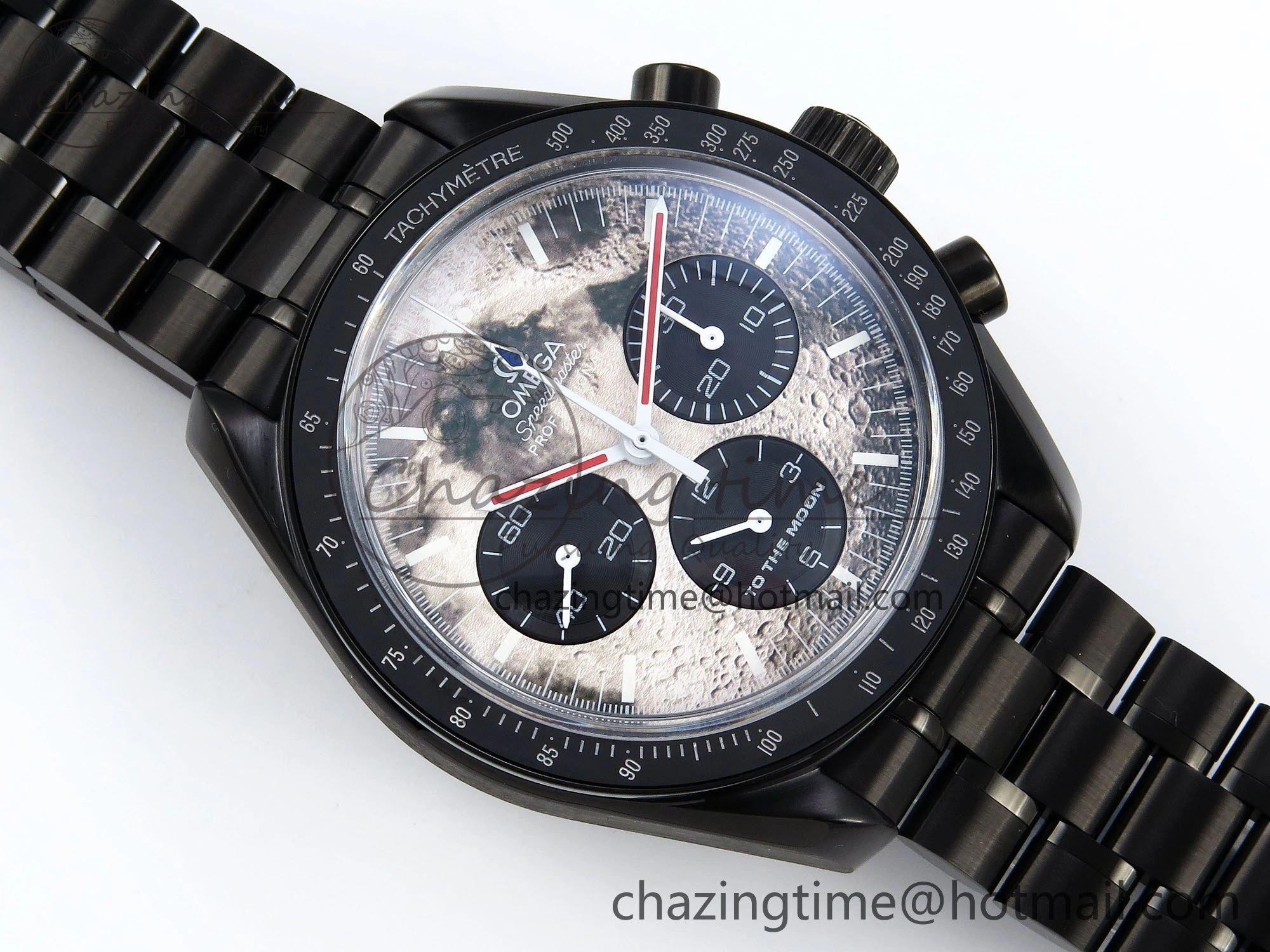 Speedmaster Black Benom PVD Moon RMF Best Edition on PVD Bracelet Lemania HW Minimalist 7727