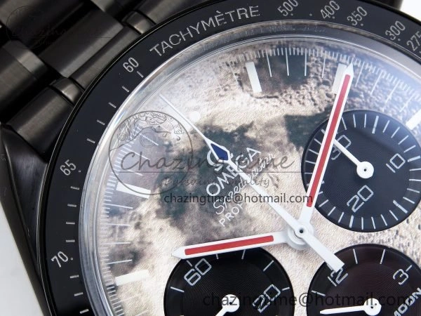 Speedmaster Black Benom PVD Moon RMF Best Edition on PVD Bracelet Lemania HW Minimalist 7727