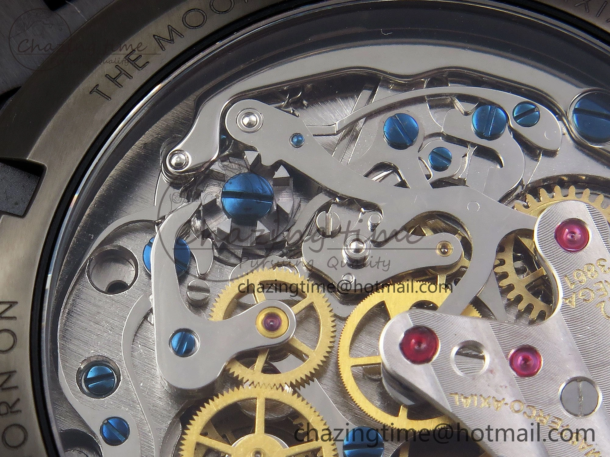 Upgraded Speedmaster Black Benom PVD Saturn RMF Best Edition on PVD Bracelet Lemania HW 7726